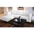 :-)864714 Canapé de relaxation, Style Contemporain Design, Canapé sectionnel à 3 places Cuir synthétique Blanc-0