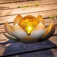 Lampe Solaire Fleur de Lotus - Décoration Écologique Jardin Étang - 20CM Lampes Décoratives Pour Jardin Clôture Pelouse Chemin-0