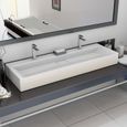 5391Jill's-  Lavabo de salle de bain Vasque à Poser,Lavabo à poser Lave-Mains 120x46x11 cm Fonte minérale-marbre Blanc-0