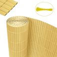 XMTECH Canisse en PVC Brise Vue, 160x300cm Balcon clôture brise-vent avec cerclage, pour le jardin, Balcon ou terrasse, Bambou-0
