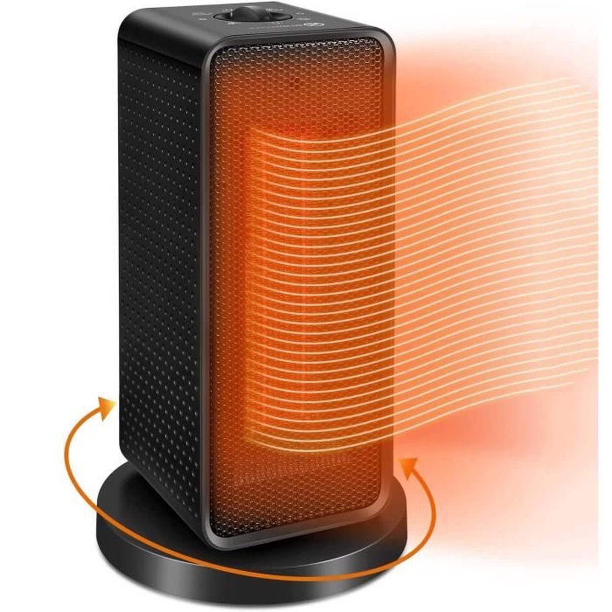 Chauffage D'appoint 1200W Mini Soufflant Silencieux - 2 Niveaux, Protection Surchauffe Et Anti-basculement - 9