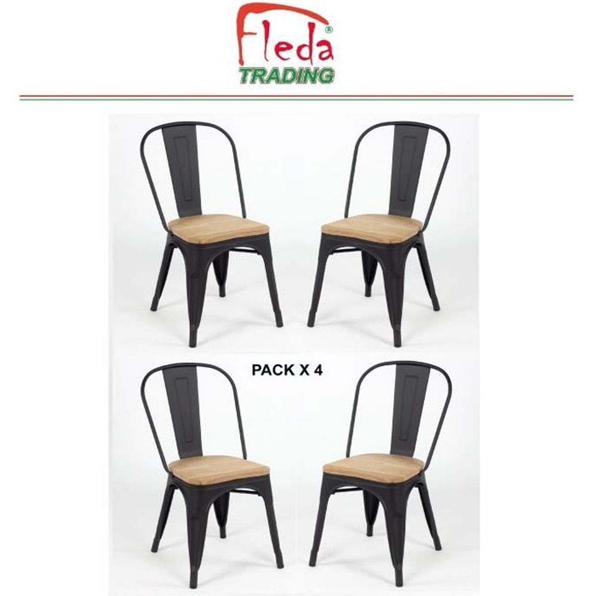 Chaise en métal de style industriel pour la maison, restaurant, bar