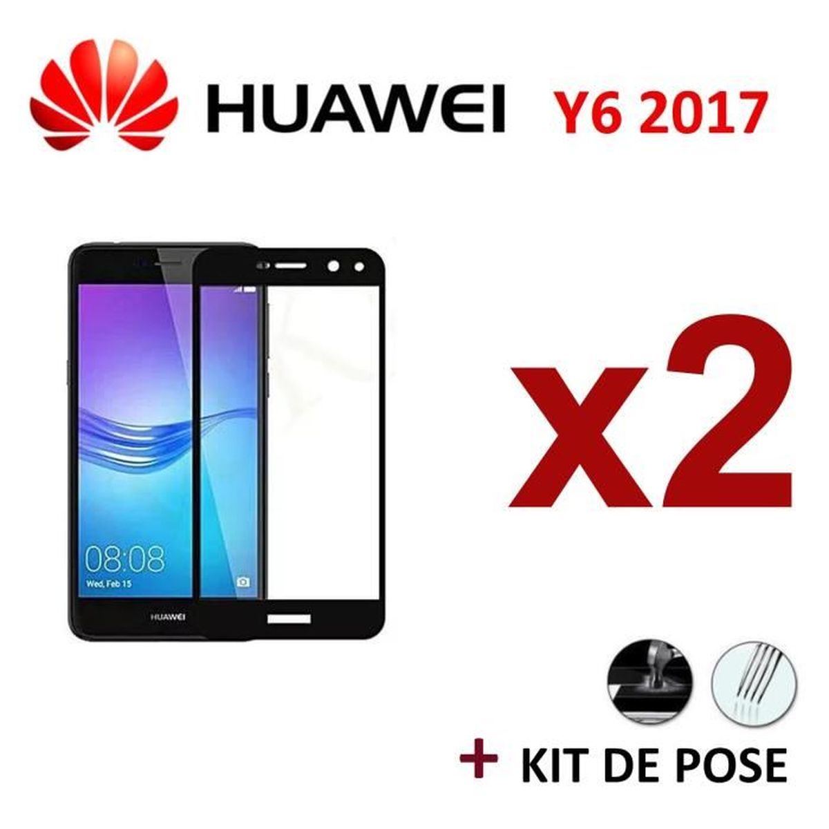 Film vitre protecteur protection verre trempé pour l'écran de Huawei Y6 2017 5" Film vitre protecteur protection verre trempé pour l'écran de Huawei Y6 2017 5"