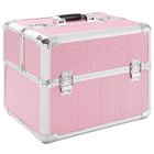 AREBOS Valise Maquillage Professionnelle – Aluminium Léger, 34L, Compartiments Modulables, Verrouillage à Code, Couleur Rose