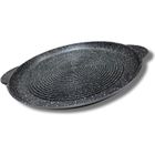 Cflagrant® Plancha/Grill/Galetière Ronde Façon Pierre Induction revêtement Antiadhésif Greblon C3+ de Technologie Allemande 36,5cm