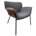 HOME DECO FACTORY Fauteuil - Tissu gris - L 80 x P 72 x H 80 cm - SAM