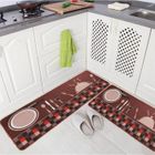 Tapis de cuisine antidérapant - MOONMINI - Lot de 2 - Design couteau et fourchette - 50x80cm - 50x120cm