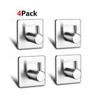 TINXI qobobo® 4x Adhésif Crochet mural en Acier Inoxydable Porte Serviette Manteau Torchon Patère Self Adhésif, 3M Autocollant +Acier Inox