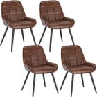 WOLTU Chaises de Salle à Manger Lot de 4, Chaises Relaxantes en SimiliCuir, Ergonomiques avec Dossier, Marron BH332br-4