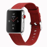 Bracelet de montre Rouge Canvas Watch Strap Replacement compatible pour Apple Watch IWatch 1/2/3/4