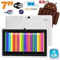 Tablette Tactile Android 4.4 Kitkat 7 Pouces Dual Core 4Go Dual Cam Flash Blanc Plastique +SD 32Go YONIS
