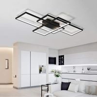 Plafonnier LED moderne - 60W 6000K lumière blanche Acrylique luminaire plafonnier - salon chambre cuisine-Taille: D.90*H.9 CM-Noir