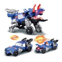VTECH - Switch & Go Dinos Crash - Kaops, Le Tricératops - Voiture de course transformable avec effets sonores et lumineux