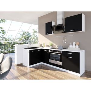 Novia - cuisine complète linéaire 240/180 cm 7 pcs - plan de travail inclus  - ensemble meubles cuisine - gris - Conforama