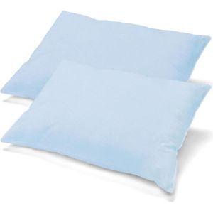 TAIE D'OREILLER Taie d'oreiller Set de 2 40x60 Aqua-Bleu Coton Taie d'oreiller Fermeture éclair.[Z5719]