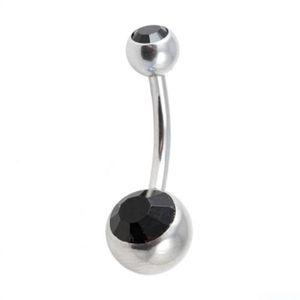 Piercing nombril Acier inoxydable Cristal blanc 12 mm – Schmuck GmbH