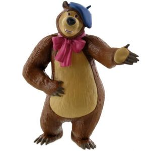 FIGURINE - PERSONNAGE Figurine Ours Peintre - Personnage miniature en PVC Macha et l'ours - Marron