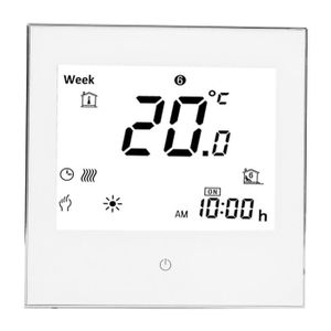 THERMOSTAT D'AMBIANCE MAD Thermostat d'ambiance de chauffage Affichage LCD programmable hebdomadaire Écran tactile 3A AC110-230V (blanc)