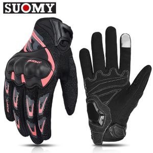 GANTS - SOUS-GANTS Gants de cyclisme respirants pour hommes,gants de moto d'été,gants antichocs,gants de cyclisme à doigts complets- Pink[E54742]