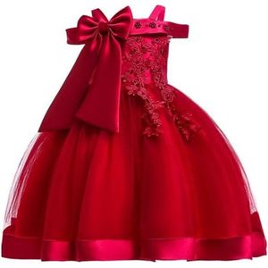 ROBE DE CÉRÉMONIE Broderie soie robe de princesse pour bébé fille   Rouge