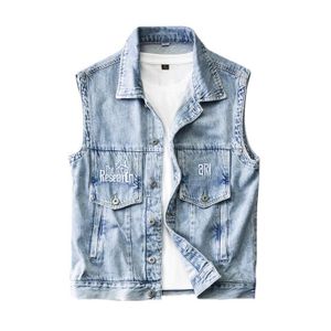 VESTE Veste en Jean Homme Veste Court Sans Manches en Je