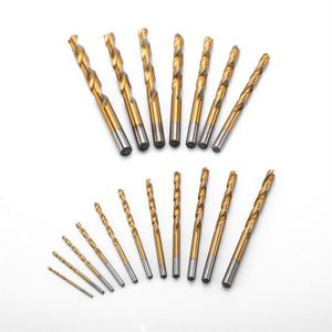 Jeu de forets hélicoïdaux HSS titaniques Poatable 19 pièces manche rond c0