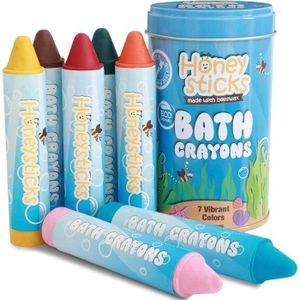 CIRE D'ABEILLE Honeysticks Crayons pour le bain Pour enfants et adolescents Fabriqués à base de cire d'abeille naturelle Crayoain sans parfum, 84