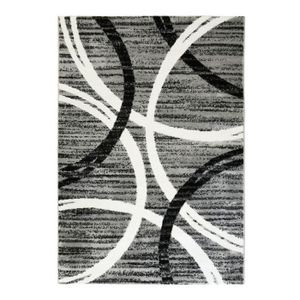 TAPIS DE COULOIR UNDERGOOD ARCHY - Tapis effet laineux motifs arches gris 120 x 170 cm