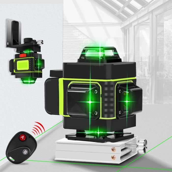 CIGMAN-Niveau Laser 360 à 12 Lignes Auto-Abrasives, Faisceau Vert,  Horizontal et Vertical, avec Télécommande