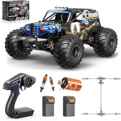 Voiture Télécommandée RC 4x4 Tout Terrain 1:18, Jusqu'à 36 km/h,Moteur RC380&ESC 30A,Transmission Métal,2x7,4 V 1300 mAh,2,4 GHz Résistante aux Éclaboussures,RC Car Haute Vitesse pour Garçon/Homme