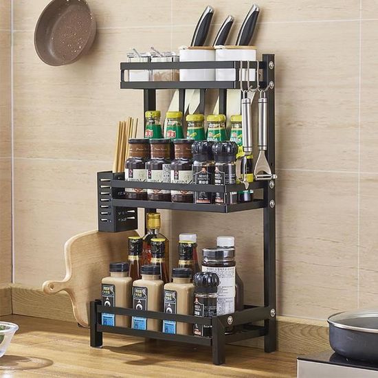 Neo ® 24pc Chrome 3 Étagère Rangement pour Épices Pots pour Mural ou  Placard Cuisine : : Cuisine et Maison