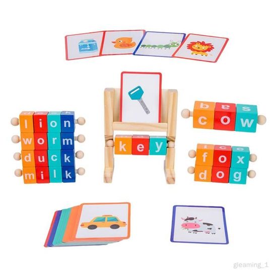 ABC Jouet En Bois – Lettres Et Cartes Pour Apprendre à épeler, Montessori, Dès 2-7 Ans