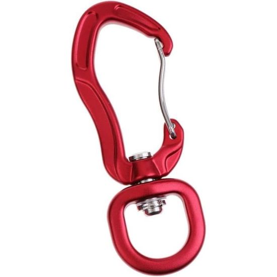 Mousqueton Pivotant En D - Alliage Aluminium Aéronautique - Charge 400 Kg - Rotation 360°