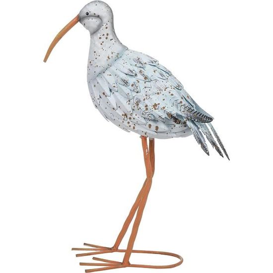 Statue de paon de jardin vibrante de 74 cm : figurine d'oiseau en métal