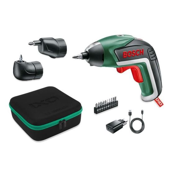 Bosch IXO Flexi Set 7ème Génération – Visseuse Sans Fil Compacte 3,6V 2,0Ah – Extension Flexible 300 Mm + 10 Embouts – Vissage Précis Dans Les Coins