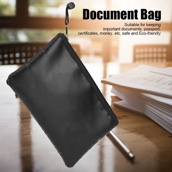 DBREAKS Sac Anti-feu étanche Pour Documents - 2 Portefeuilles Ignifuges - Protection Argent, Passeport, Bijoux (29x20cm)