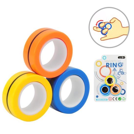 Anneau Fidget Magnétique Rotatif En Métal - Jouet Anti-stress, Pour Concentration, Soulagement Anxiété TDAH
