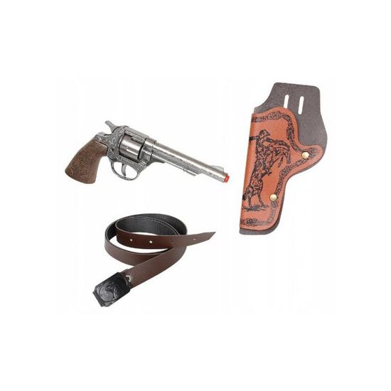 Pistolet Cowboy Métal Avec Ceinture - Jouet Arme Western
