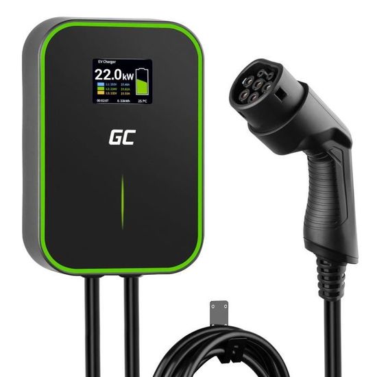 Chargeur Wallbox GC EV PowerBox 22kW avec câble Type 2 pour recharger les voitures électriques et les hybrides rechargeables