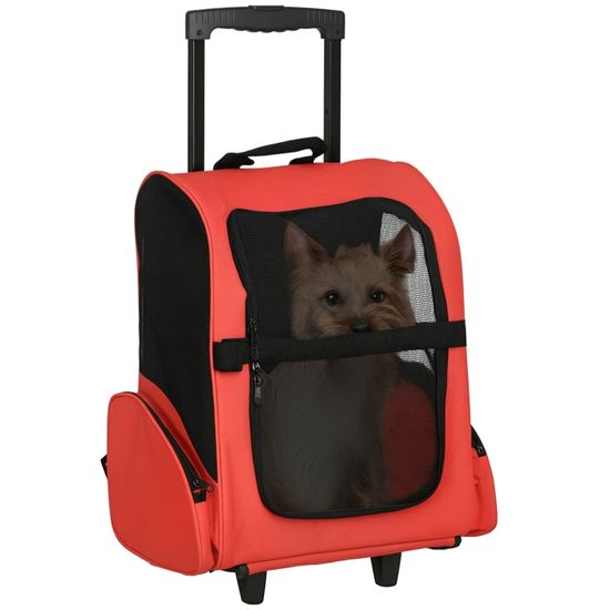 2 En 1 Trolley Chariot Sac A Dos Sac De Transport A Roulettes Pour Chien Chat Animaux Cdiscount Animalerie