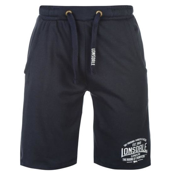 Short De Sport Lonsdale Pour Homme - Noir, Taille Élastique Avec Cordons, Poches Latérales - Pour Fitness, Streetwear