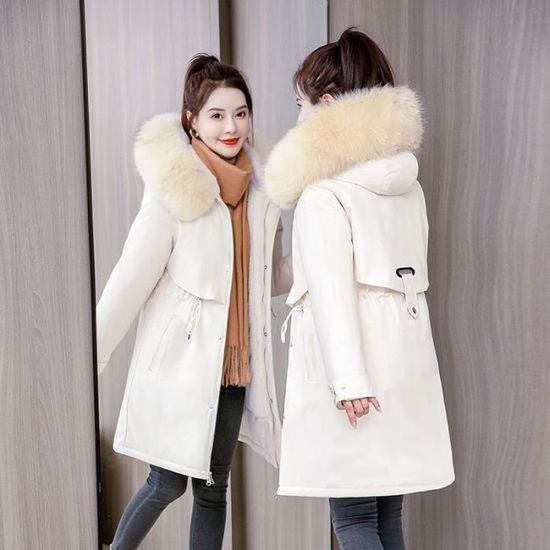 Doudoune Femme Hiver Capuche - Manteau Matelassé épais, Coupe Oversize, Poches Kangourou, Pour Extérieur Et Ski - 2