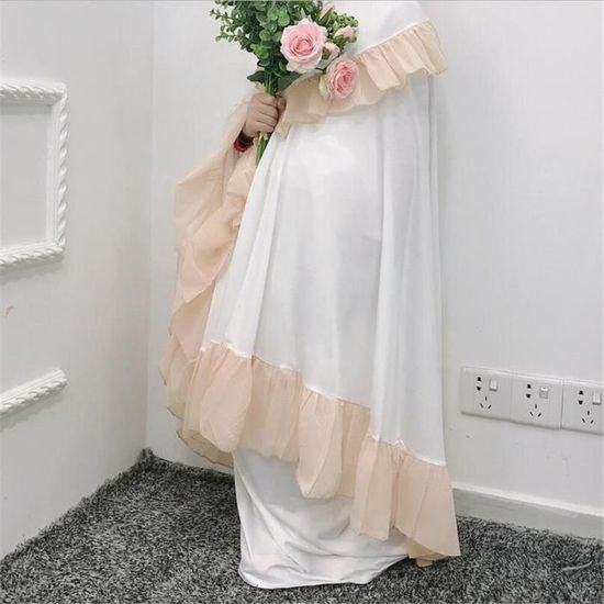 Robe Musulmane Abaya Enfant Fille - Caftan Manches Longues - 100% Coton - Vêtement Prière Musulman - Taille 2025 Abaya Bebe Fille