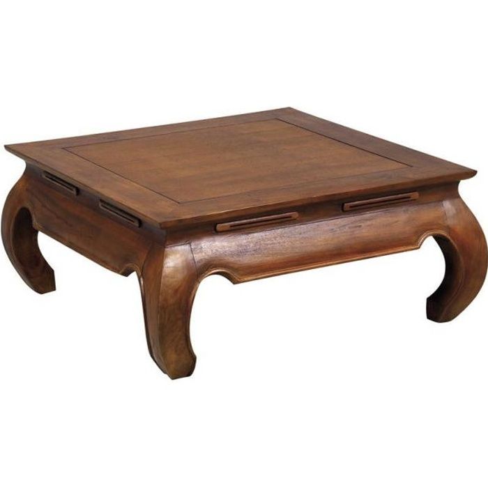 Table basse carrée en teck massif 100x100x35cm