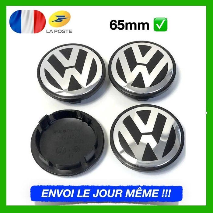 4pcs/lot CENTRES DE ROUE VW 3B7 601171 caches moyeu jante alu 65mm emblème VOLKSWAGEN