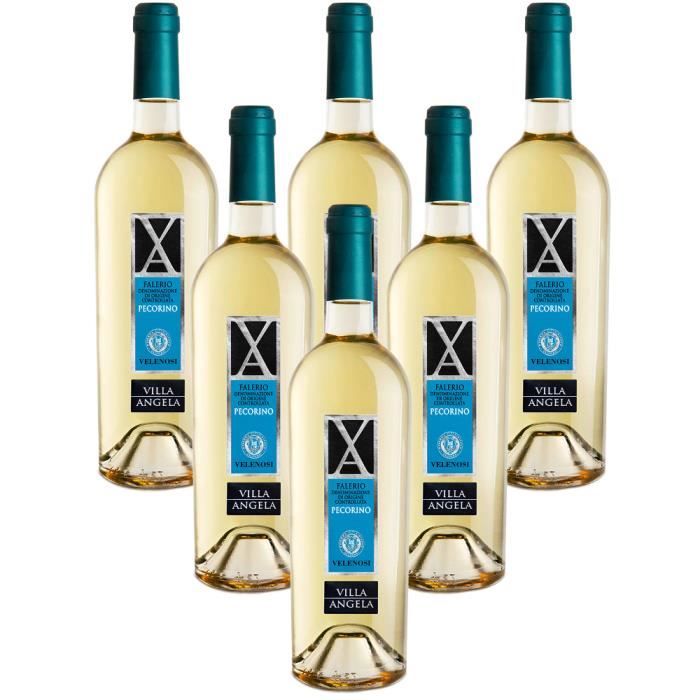 Villa Angela Offida DOCG Pecorino Vin blanc italien 6 bouteilles 75 cl.