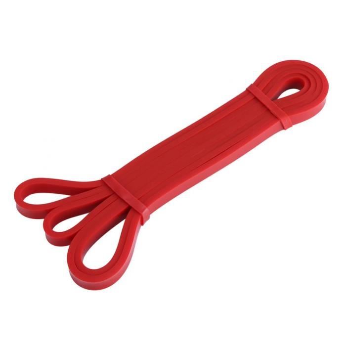 Fitness Stretch Bandes en Latex Pull Up Résistance Yoga Boucle d'exercice sangle élastique Rouge 2080*0.45*13mm - royalachat