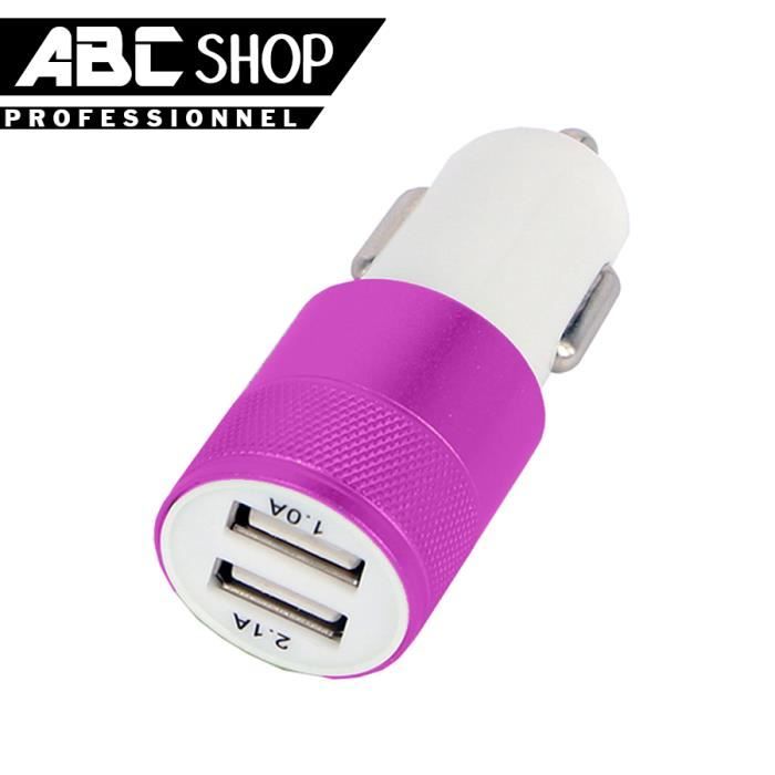 12V/24V MINI CHARGEUR ADAPTATEUR ALLUME CIGARE 2 PORTS USB 1000mA PAR PORT
