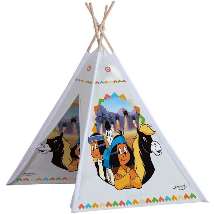 Tentes de jardin John- Tipi Tente de Jeu Yakari, 78606, Blanc-Multicolore-Naturel 19307