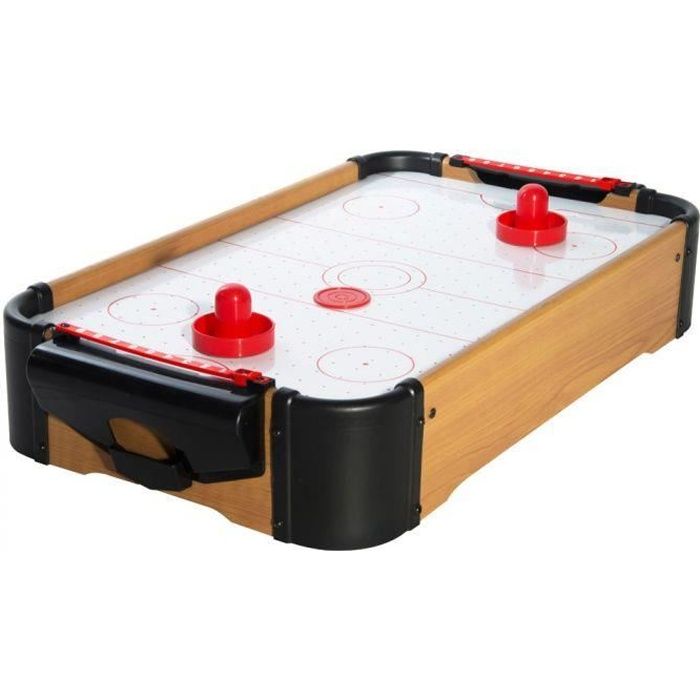 Mini Air Hockey De Table (Inclus 2 palets + 2 compteurs) - H9,5 x 31 x 51 cm